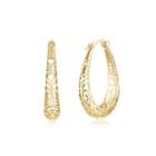 925 Sterling Silver Simple Openwork Gold Earrings Golden - One Size