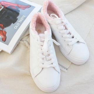 Sherpa-fleece Lined Stitched Sneakers