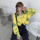 Tie-dye Safety Pin Cardigan Yellow - One Size