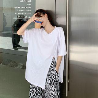 Short-sleeve T-shirt / Zebra Print Wide Leg Pants