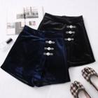Details High-waist Velvet Shorts