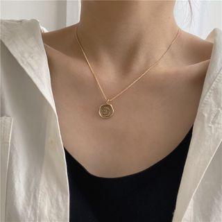Button Necklace Gold - One Size