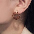 Acetate Circle Earring Brown - One Size