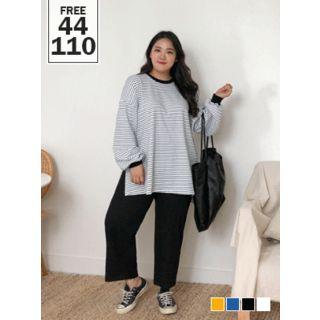 Dip-back Oversized Stripe Ringer T-shirt