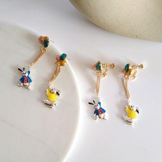 Rabbit & Balloon Dangle Earring / Clip-on Earring