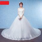 Lace Off-shoulder Ball Gown Wedding Dress