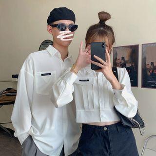 Couple Matching Applique Shirt / Crop Shirt