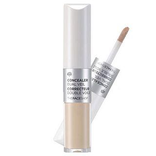 The Face Shop - Concealer Dual Veil (#v201 Apricot Beige) 4.3g + 3.8g