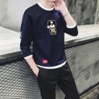 Set: Printed 3/4-sleeve Pullover + Sweatpants