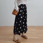 Dotted Wide Leg Cropped Pants