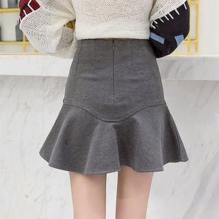 Stretchy Ruffle A-line Skirt