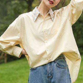 Floral Collar Shirt Almond - One Size