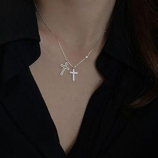 Cross Pendant Sterling Silver Necklace Necklace - 925 Silver - Silver - One Size