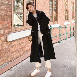 Double-breasted Contrast Lining Coat