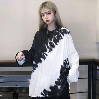Long-sleeve Splash Tee As Shown In Figure - One Size