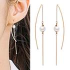 Faux Pearl Pull-through Earring As Shown In Figure - One Size