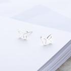 925 Sterling Silver Butterfly Earring 1 Pair - Silver - One Size