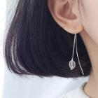 Sterling Silver Leaf Threader Earrings