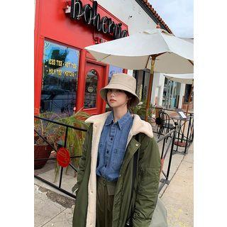Reversible Dumble Zip Coat Khaki - One Size