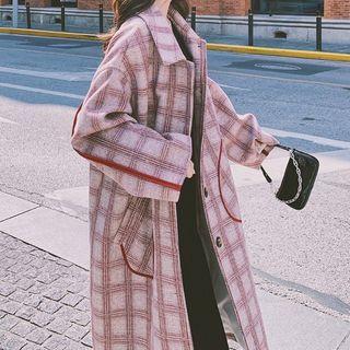 Plaid Single-breasted Wool Coat