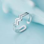 925 Sterling Silver Zigzag Layered Open Ring S925 Silver - As Shown In Figure - One Size