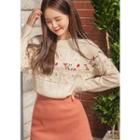 Bobble Flower Embroidered Sweater