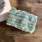 Striped Face Wash Headband Green & Yellow & White - One Size