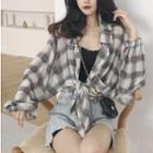 Plaid Long Shirt As Shown In Figure - One Size