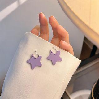 Star Alloy Earring 1 Pair - Purple - One Size