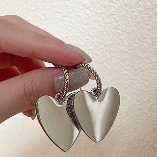Heart Alloy Dangle Earring 1 Pair - Silver Needle - Silver - One Size