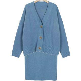 Set: Cardigan + Knit Skirt