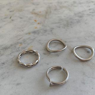 Stacking Ring Set Of 4 Silver - One Size