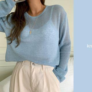 Long-sleeve Summer Sweater Sky Blue - One Size