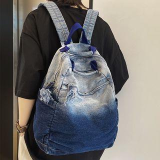 Distressed Denim Backpack