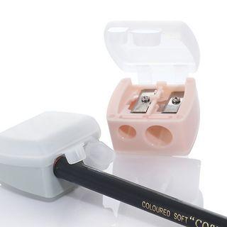 Set Of 2: Silicone Dual Hole Pencil Sharpener Set Of 2 Pcs - Pink & Light Green - One Size