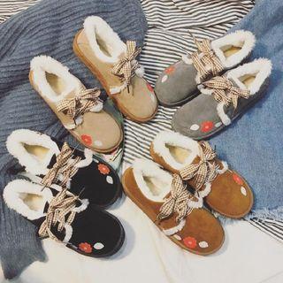 Floral Print Lace-up Shoes