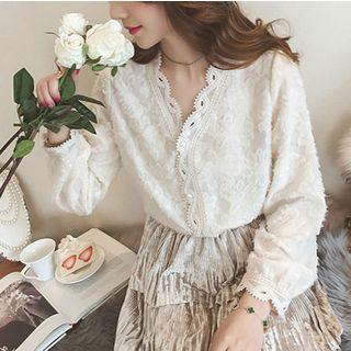 V-neck Lace Shirt