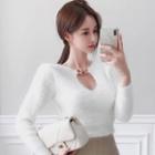 Cut Out Sweater White - One Size
