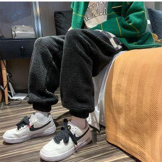Check Panel Fleece Pants