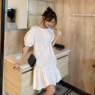 Ruched Plain A-line Dress