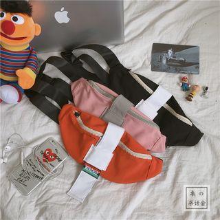 Color Panel Nylon Belt Bag