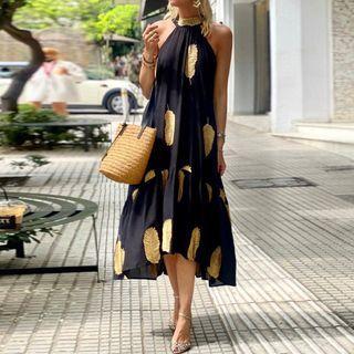 Halter Midi Shift Dress