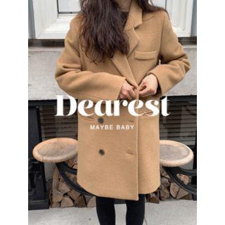 Double-breasted Wool Blend Coat One Size