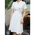 Short-sleeve Double-breasted Blazer Dress
