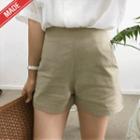 Linen Blend Zip-side Shorts
