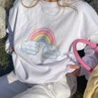 Rainbow Print Long-sleeve Hoodie