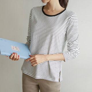 Long-sleeve Ringer Stripe T-shirt