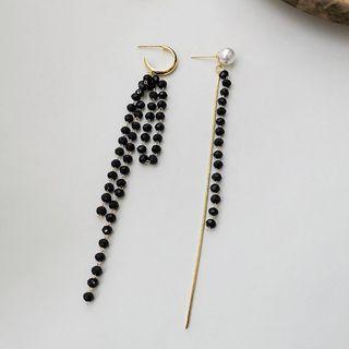 Non-matching Rhinestone Crystal Fringed Earring
