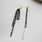 Non-matching Rhinestone Crystal Fringed Earring