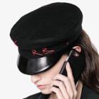 Embroidered Lettering Knit Military Cap